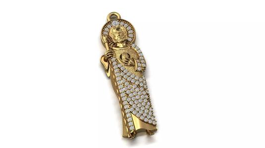 St Jude Pendant Saint Jude Jewelry STL 3DM San Judas Necklace