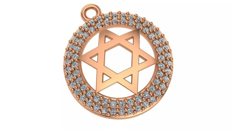 Star of David Necklace Charm Pendant