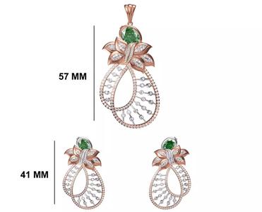 Women Earrings Pendant Set STL FBX JCD Details