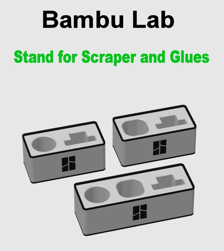 Bambu Lab - Stand for Scraper - Stick and Liquid Glue - Three Versions
