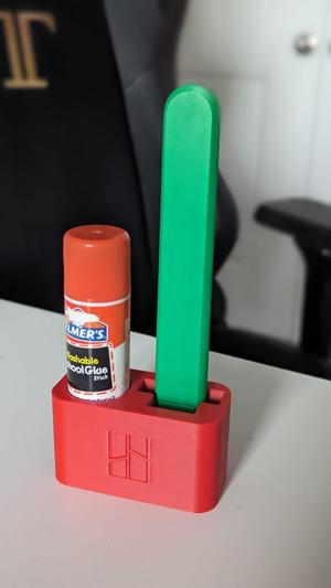 Honeycomb wall bambu scraper and glue stick holder