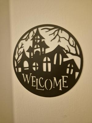 Haunted Halloween Castle Line Art