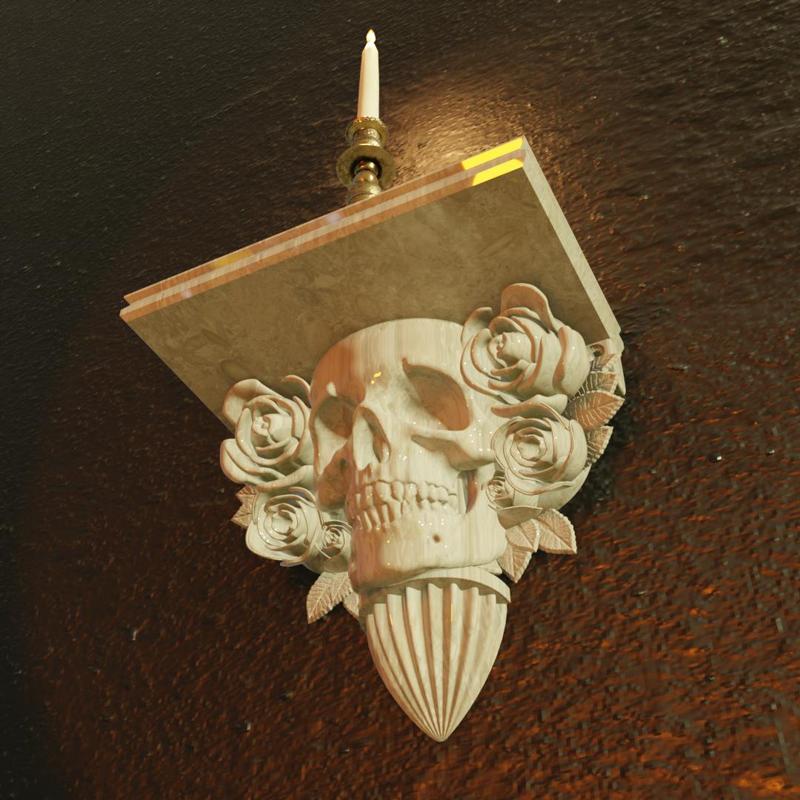 SKULL SHELF - ROSES AND BONES