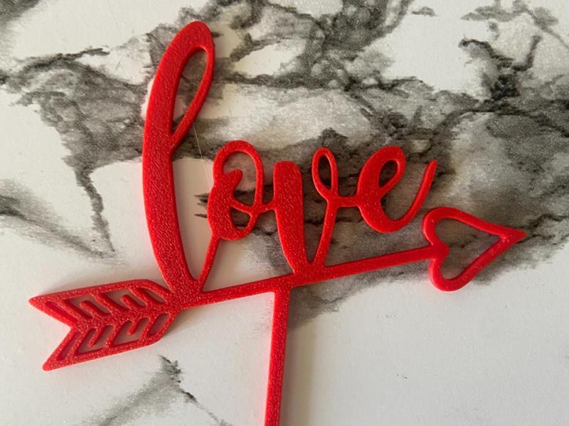 Love cake topper