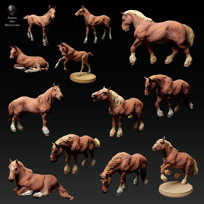 Suffolk Punch Horses Bundle Set