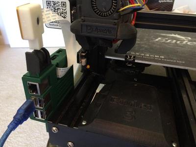PiCase for Creality printer with an adjustable Pi camera mount and spacing to support Pi heat sinks