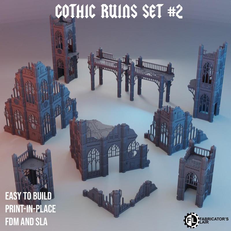 Gothic Ruins Set #2 - Print-in-place