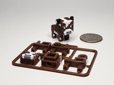 Minecraft-inspired Cow Mini Figure Kit Card/ Keychain