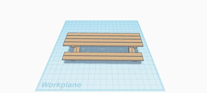 fingerbored table/bench