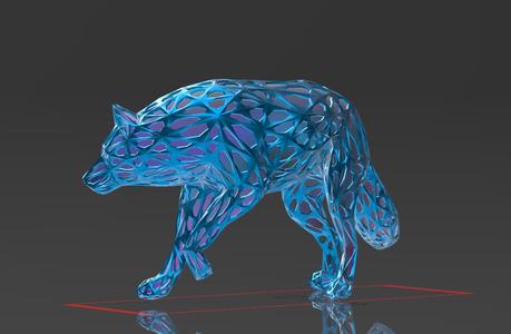 Observer Noble Wolf - Voronoi Style - Spider Web - LowPoly - Perfect Design - Easy Print - Decor