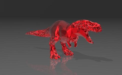 T-Rex - Dinosaur - Voronoi Style, Spider Web and LowPoly Mixture Model
