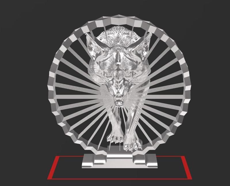 Angry Wolf - Suspended 3D - No Support - Thread Art STL