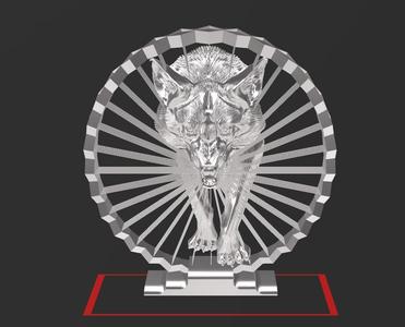 Angry Wolf - Suspended 3D - No Support - Thread Art STL