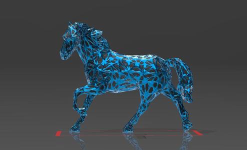 Perfect Companion Horse - Voronoi Style - Spider Web - LowPoly - Perfect Design - Easy Print - Decor