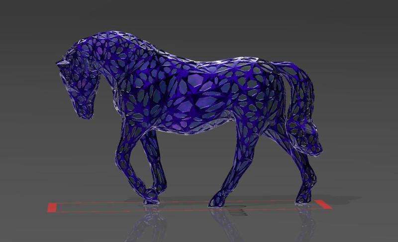 The Horse That Distributes Nobility - Voronoi Style - Spider Web - LowPoly - Perfect Design - Easy Print - Decor