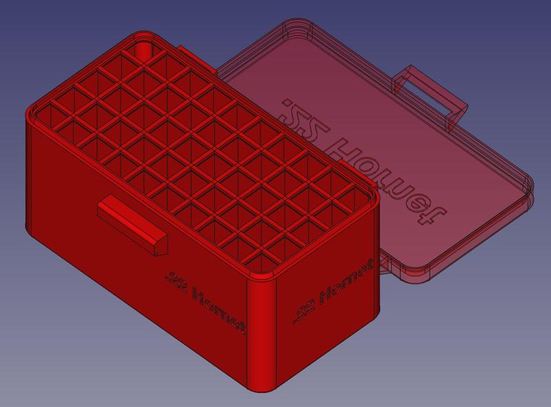 .22 Hornet, Head Up, Snug Snap Latch Modular Ammo Box
