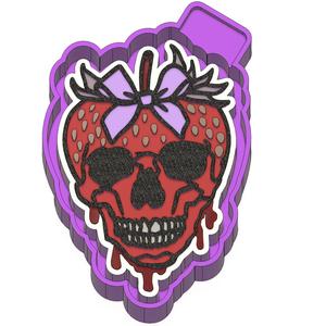 Halloween Strawberry with Coquette Bow Freshie STL Mold Housing