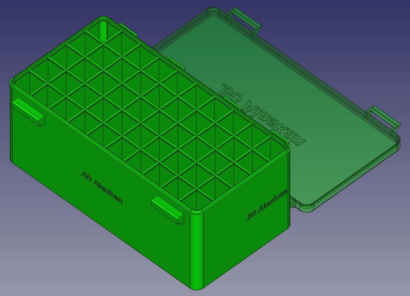 .50 Alaskan Head Up, Snug Double Snap Latch Modular Ammo Box