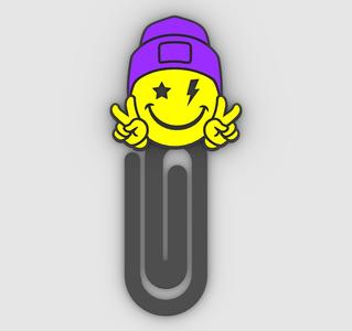 Smile - peace and love - Paper clip, bookmark - 3MF pre-painted , STL