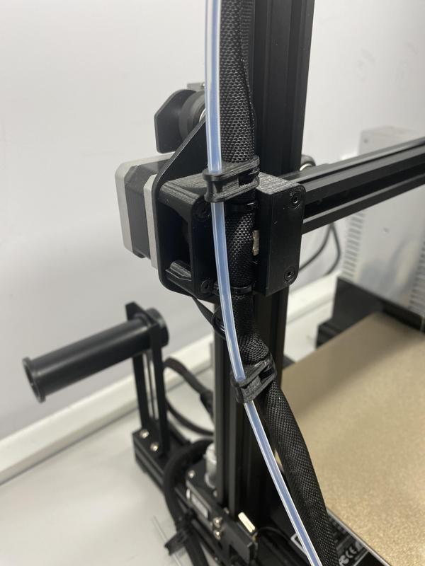 Ender 3 x limit switch cover with zip ties chanels for direct drive conversions