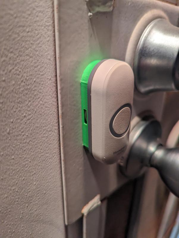 Magnetic base plate for the Honeywell DCP311 / DCP511 / DCP911 doorbell button.