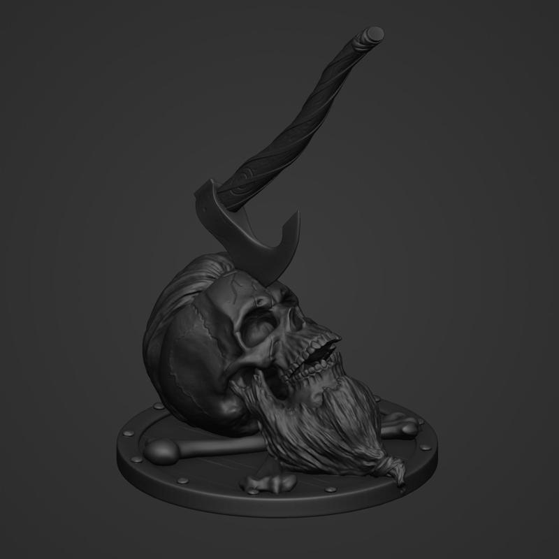 Bearded viking skull