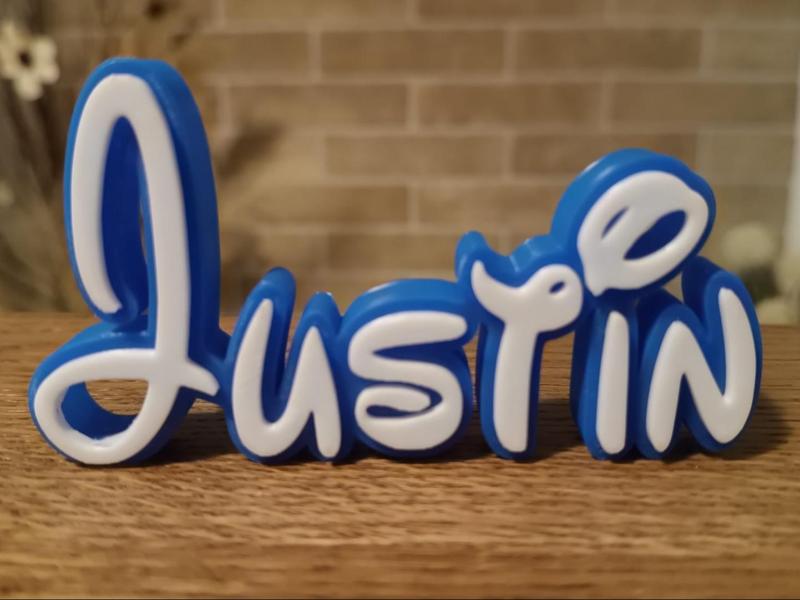 Justin Disney Name Sign Decorated Room child Birth