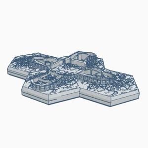 Sci-Fi Destroyed Building 59 Hex Map Scale HMSSFD059