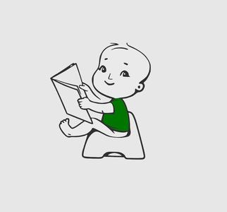Toilet Sign with Baby and a Book