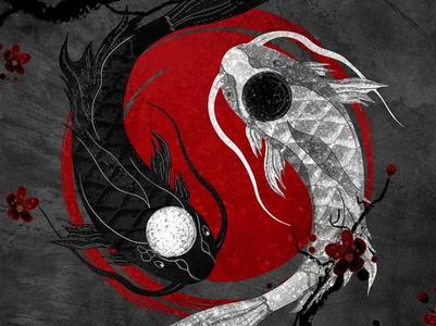 Yin and Yang Koi Art
