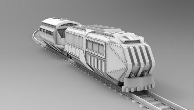 Civilian Train 28/32mm Scale (Engine and Passenger Car)