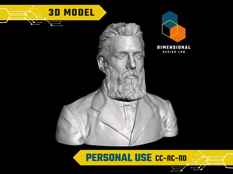 Herman Melville - High-Quality STL File for 3D Printing (PERSONAL USE)