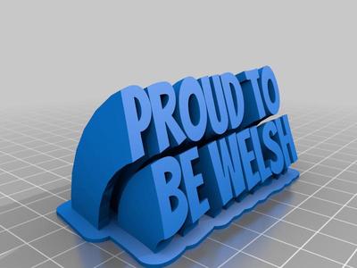 My Customized Sweeping 2-line name plate (Proud to be welsh)