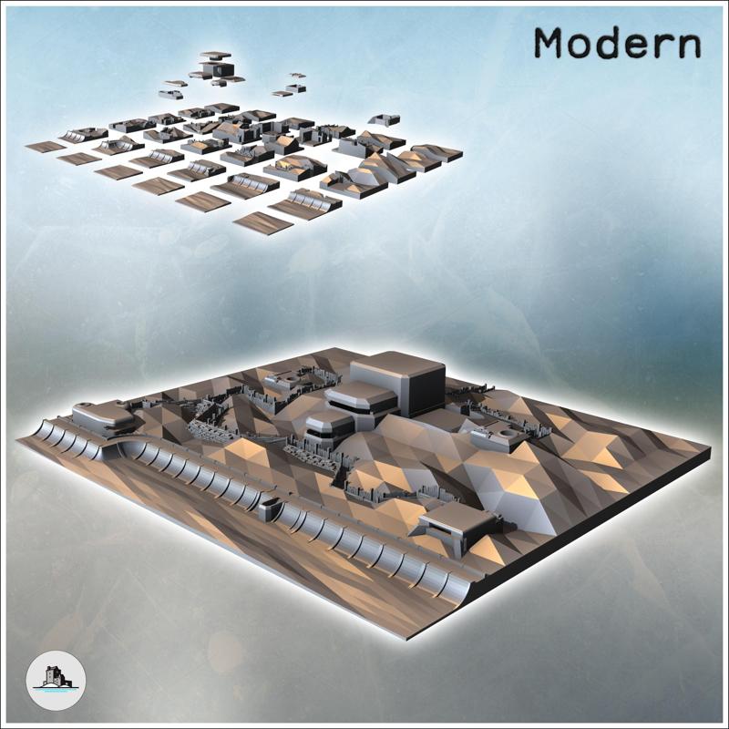 Large set of fortifications with trenches, bunkers and beach dikes (11) - Modern WW2 WW1 World War Diaroma Wargaming RPG Mini Hobby