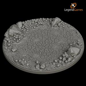 130mm Skull and Cracked Earth Monster Base - Round - LegendGames