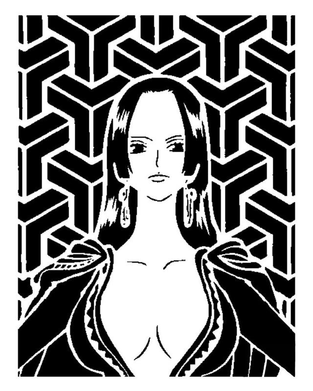 Boa Hancock stencil 2