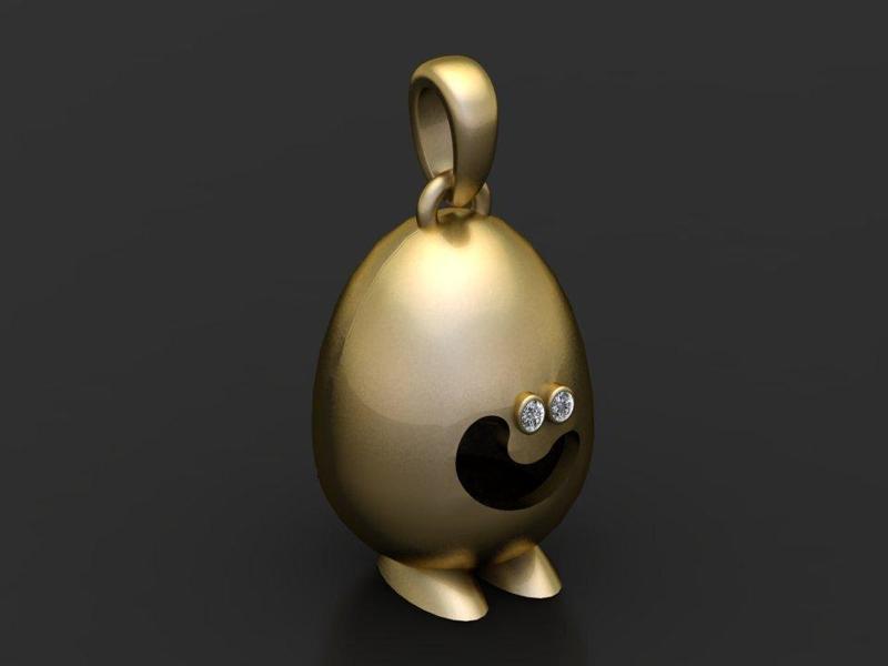Gold Character Pendant  3D printable model