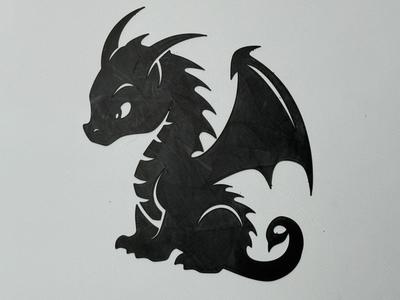 baby dragon silhouette (wall art)