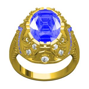Blue Sapphire Oval Stone Cocktail Engagement Ring