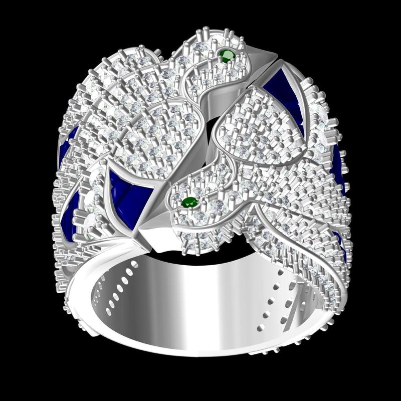 Beautiful Two Birds Design Diamond Ring