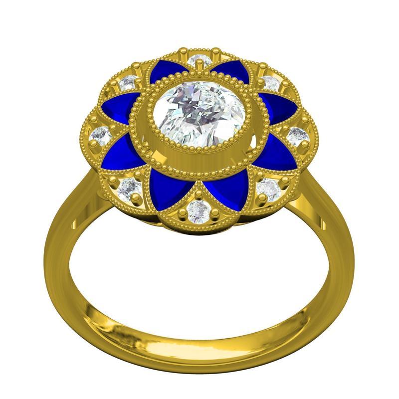 Floral Style Engagement Ring