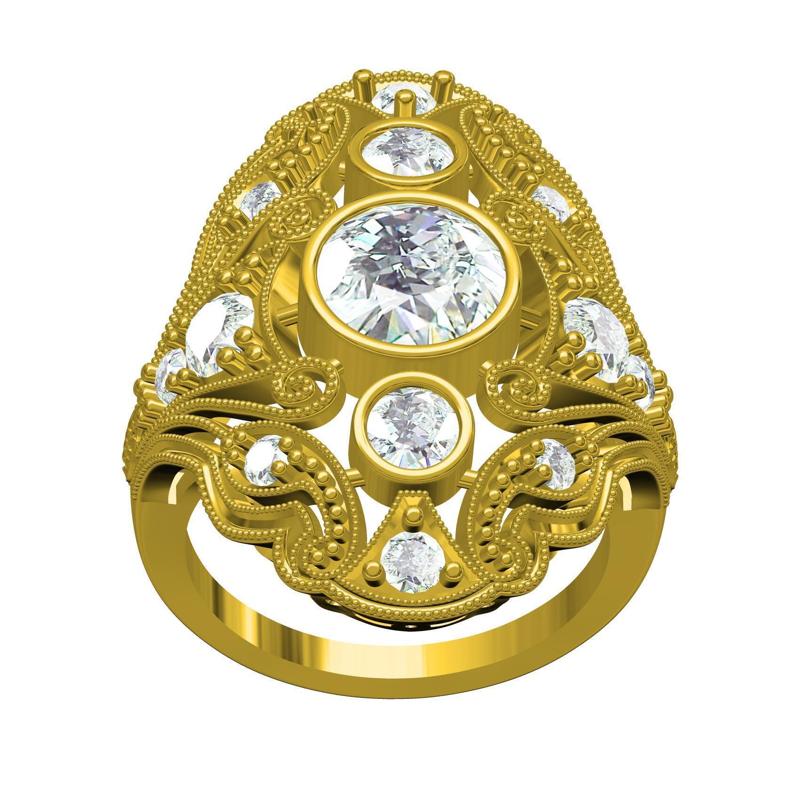 Antique Art Deco Filigree Enagement Ring