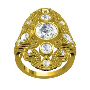 Antique Art Deco Filigree Enagement Ring