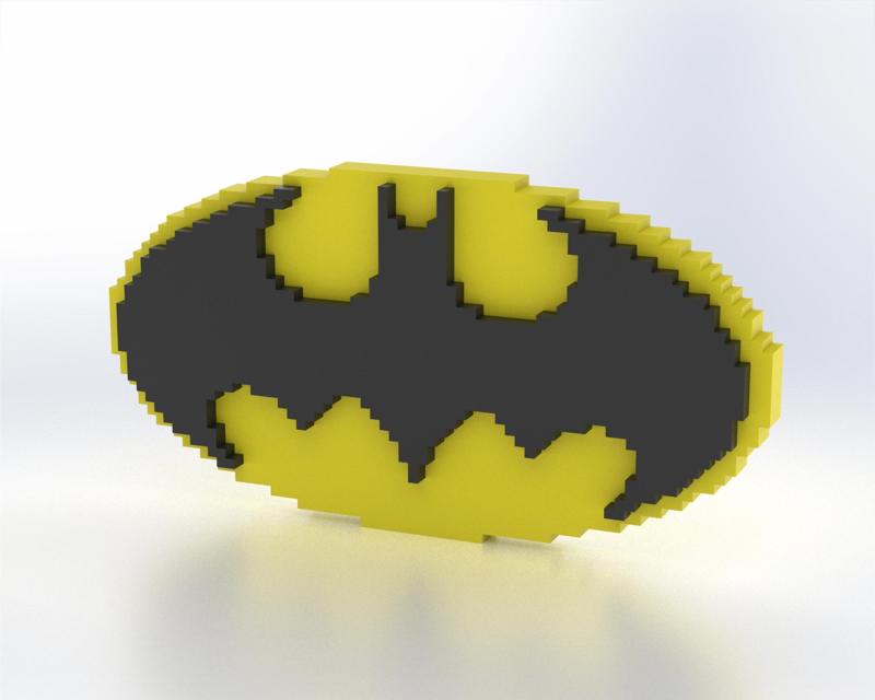 Batman Logo Pixelated Sign