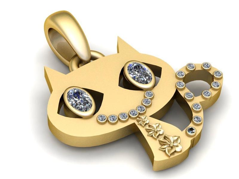 cat pendant 3D printable model