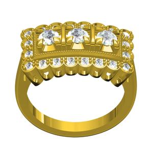 Three Stone Solitaire Engagement Ring