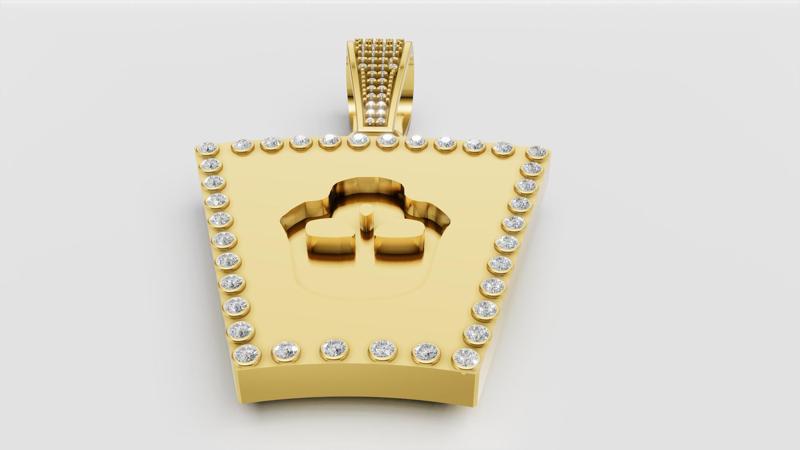 gold initial necklace 3D printable model