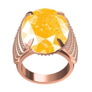 Antique Yellow Sapphire Cocktail Ring for Women