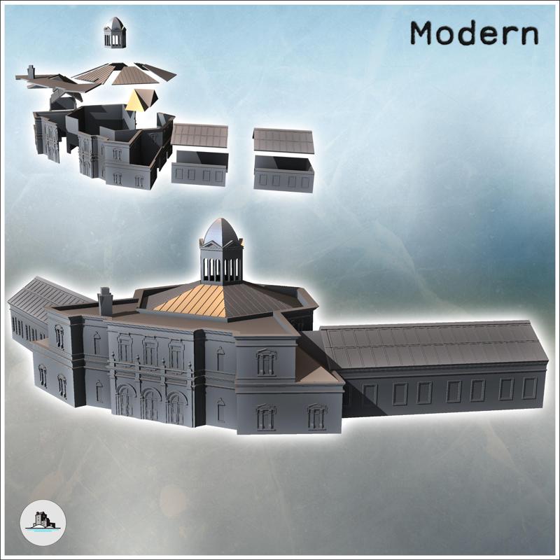 Museum of Modern Art with Bell Tower (Arnhem, Netherlands) - Modern WW2 WW1 World War Diaroma Wargaming RPG Mini Hobby
