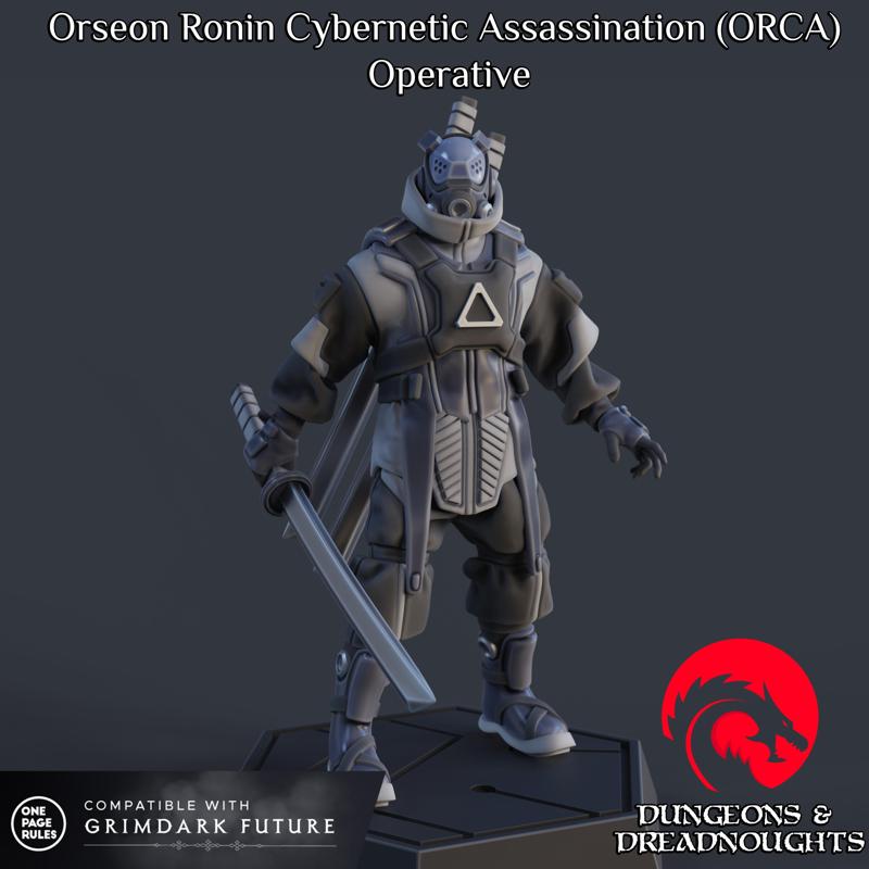Orseon Ronin Cybernetic Assassination (ORCA) Operative - 5e Compatible - FREE MODEL